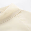 French Elegant Solid Blouse for Women Irregular Neck Patchwork Ribbon Long Sleeve Minimalist Shirt Female Spring