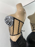 High Quality Women's Outfit Stage Performance Singer Dancer Costume Sexy Crop Top Skirt Two Pieces Sets Luxury Diamonds Dress
