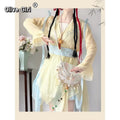 Olive Girl Yellow Flowing Sleeve Fairy Dress for Ren Faire 2026 Garden Wedding Fairycore Photoshoot Everyday Wear S-L XS-3XL Plus Size Flowing Sleeve Dramatic Silhouette Romantic Editorial Not Costume Chinese Heritage Fashion Women