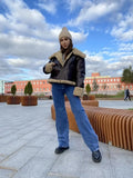 Women Faux Fur Leather Jacket Casual Lady Lapel Zipper Short Coat High Street Motorcycle Outwear