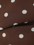 Casual Coffee Polka Dot Two Piece Set for Women Lace Trim Cami Sheer Mesh Ruffled Midi Skirt Set for Vintage Dates