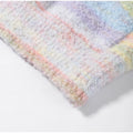 Women Rainbow Stripe Hooded Knit Cardigan Zip Front Drop Shoulder Side Pocket Loose Jacket Multicolor Textured Casual Daily Wear