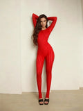 Wmstar Jumpsuit Women Wholesale Fashionable Seamless Striped Jacquard One-piece Long Sleeved One Piece Outfits Drip Shopping
