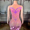 Tie Sleeveless Floral Backless Evening Gown Luxurious Mermaid Dress