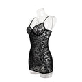Sexy See Through Bodysuits Women Sexy Leopard Print Cross Bandage Backless Midnight Coquettish Mesh Classic Outfits