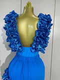 2026 Women Sexy Deep V Ruffle Bodysuit And Irregular Length Skirt Two-piece Set  Sexy Holiday Bikini Swimwear Photo Shoot Wear