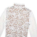 Elegant White Lace Midi Dress Women's Turtleneck Long Sleeve Ruched Bodycon Dresses Evening Party Cocktail Female Winter Autumn