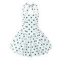 Spliced Lace Up Prom Dresses for Women Halter Sleeveless High Waist Dot Printing Sexy Fashionable Puff Dress Female