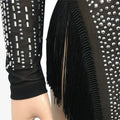 Women's 2 Piece Outfits Rhinestone Fringe Crop Cami Top and Bodycon Skirt Set Sexy Women's Nightclub Dress Party Dresses
