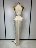 Women Sleeveless Sexy Cut Out Maxi Long Bodycon Dresses Luxury Birthday Evening Party Celebrity Elegant Wedding Guest Dress