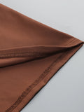 Women Brown Beaded Corset Design Maxi Dress V Neck Long Sleeves Waist Cinching Slim Dresses Fashion Evening Party Gowns