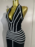 Women Backless Evening Party Prom High Quality Birthday Dress Sexy Halter Neck Black Sleeveless Slit Long Bodycon Bandage Dress