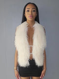 Sexy Furry Tank Tops Women Backless Sexy Midnight Cardigan Autumn Hipster Wild Basic Streetwear Halter Furs Y2K Tops