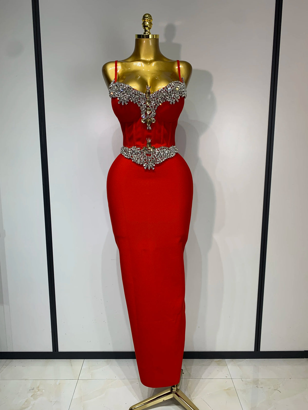 Women Bodycon Bandage Dress Wedding Sexy Backless Luxury Rhinestone Clothes Nightclub Evning Party Birthday Maxi Long Dresses