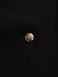 Tunic Pleated Hem Mini Dresses for Women Notched Collar Long Sleeve Spliced Button Temperament Blazer Dress Female
