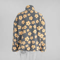 Fashion Floral Faux Lambswool Sweatshirt Women's Casual Zipper Pocket Loose Pullover Sweatshirt Autumn Festive Clothing
