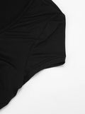 Weird Puss Irregular Low-Neck Playsuit Women Trend Wild Sexy Short Sleeve Patchwork Classic Fashion Simple Stretch Streetwear