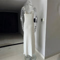 Sexy Knitted Suspender Dress For Women Summer Plunge Slim Long Dress High Waist Elegant Rib Knit Dress Vacation Clothes