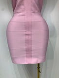 Women Sexy V Neck Backless Mini Bodycon Bandage Dress 2026 Elegant Evening Nightclub Evening Party Cocktail Prom Dress