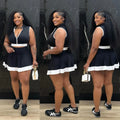 Women's Set Sleeveless V-neck Vest  + Pleated Skirts 2025 Summer Cute Street Beach Two 2 Piece Sets Outfits Tracksuit