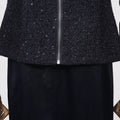 Elegant Women'S Set With Woolen Top And Satin Long Skirt Suit Two Piece Set With Female Outfit Style 2025