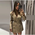 Elegant Blazer Jacket Pant Set Women Slim Fit Solid Lapel Double Breasted Coat Wide Leg Pant 2026 Spring Lady Commute Outfit New
