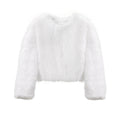 Iconic Street Fashion Week Luxury Brand Gardient Cropped Faux Fur Coat Women Winter 2026 Hot Cool Girls Fluffy Short Fur Jacket