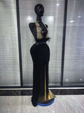 Women Sexy Halter Off the Shoulder Shining Rhinestones Velvet Bodycon Gowns Dress Nightclub Party Celebrate Bar Singer Outfit
