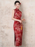 Improved Chinese Dress Sexy Sleeveless Qipao Evening Party Dress Vestidos Women Summer Jacquard Vintage Slim Cheongsam Gown