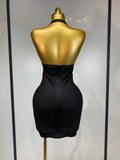 Women Sexy V Neck Backless Mini Bodycon Bandage Dress 2026 Elegant Evening Nightclub Evening Party Cocktail Prom Dress