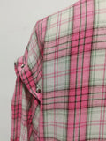 American Streetwear Pink Plaid Shirt for Women Lapel Removable Designer Long Sleeve Casual Shirts Female Fashion