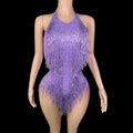 Sleeveless Diamond Tassel Sequin Dress Women Latin Dance Outfit Stage Performance Costume Birthday Party Gown Abiti Da Cerimonia