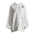 Solid Hollow Out Casual Sweatshirt For Women Hooded Long Sleeve Minimalist Loose Sweatshirts Female Fashion Clothing Style
