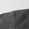 Solid Spliced Diamonds Loose Jackets for Women Stand Neck Long Sleeve Patchwork Pockets Coat Female New