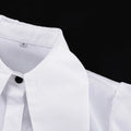 French Simple White Shirt for Women Notched Collar Long Sleeve Fashionable Commuter Cardigan Blouse Female Autumn