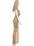 Mesh Hooded Dress Women Halter Swing Collar Backless Ruched Peach Hip 2026 New Vacation Sexy Elegant Hottie Bodycon