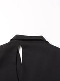 Solid Hollow Out Casual Irregular Blazers For Women Notched Collar Long Sleeve Spliced Button Temperament Blazer Female New