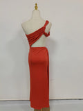 Solid Spliced Lace Up Slimming Dresses for Women Strapless Sleeveless High Waist Temperament Dress Female
