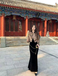 Olive Girl Dramatic Jacquard Set for Garden Wedding 2026 Fairycore Photoshoot Everyday Wear Jacquard S-XL XS-3XL Plus Size Dramatic Silhouette Romantic Garden Party Editorial Not Costume Jacquard Set Chinese Set Chinese Heritage Fashion Women