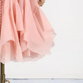 Women's Irregular Pleated Patchwork Fashion Long Flare Sleeve Waist Cinching Midi Dresses 2026 New Female Clothing
