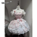 Olivegirl Lolita Style Sweet Ballet Cute Girl Lady Dress Fairy Heavy Industry Lace Birthday Party Princess Dress Jsk for Women