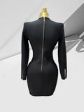 Luxury Beaded Black Bandage Short Dress Fashion Hepburn Party Banquet Performance Wear Cocktail Formal Gown Luxury Evening Gowns