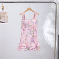 Feminine Floral Print Lace Trim Cami Mini Dress Sweetheart Neckline Ruffle Hem 2026 Summer Holiday Women Casual Sweet Vestido
