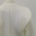 Irregular Office Tunic Coat for Women V Neck Long Sleeve Shoulder Pud Design Spliced Hollow White Jackets Female