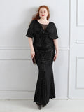 Plus Size Dress for Women Glitter Sequin Dresses Sexy Party Birthday Elegant Celebrity Floor Length Maxi Evening Dress