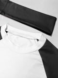 Weird  Puss Sporty Patchwork 3 Piece Set Women Casual Summer Headband+Crop Top+High Waist Bike Shorts Street Matching Tracksuit