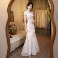 Olive Girl Pink Embroidered Qipao for Garden Wedding 2026 Fairycore Photoshoot Everyday Wear S-XXL XS-3XL Plus Size Embroidered Romantic Garden Party Editorial Not Costume Qipao Cheongsam Chinese Dress Chinese Heritage Fashion Women