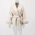 Fox Fur Woolen Coats Women's Short Coat Office Lady Removable Elegant Double-sided Wool Overcoat 2026 New Cardigan Jacket