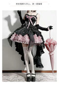 Olivegirl Sweet Pink Lolita Dress 2026 JSK Strap Dress Y2K Cosplay Princess Banquet Lace Patchwork Birthday Dress for Women