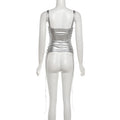 Sexy Bandage Hollow Out Women's Sling Top Slim Sleeveless Backless Pleated Female Vest 2026 Summer Beach Holiday All-match Vests